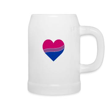 Bisexual Herz | Pride - Bierkrug - Weiß - Rechts