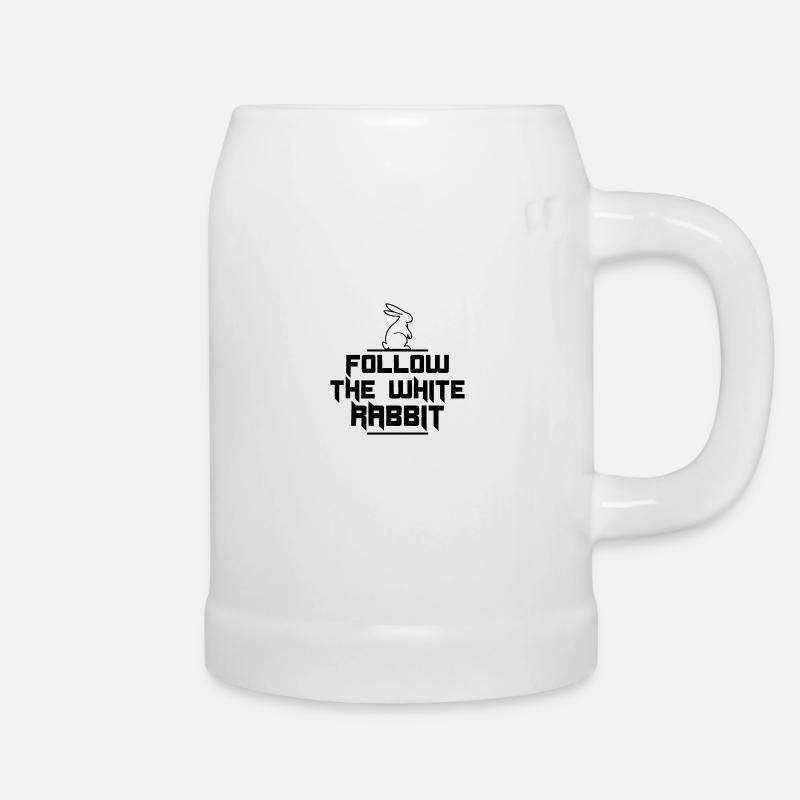 follow the white rabbit !! - Chope en céramique - blanc