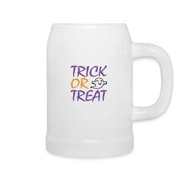 Truc ou friandise Halloween - Chope en céramique - blanc - Droite