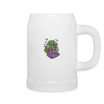 A glass of purple poison with Fall leaves - Beer Mug - white - Right