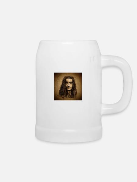 Rastaman Da Vinci -Stil - Bierkrug - Weiß