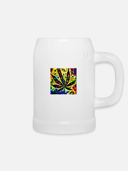 Psychedelic Cannabis - Bierkrug - Weiß