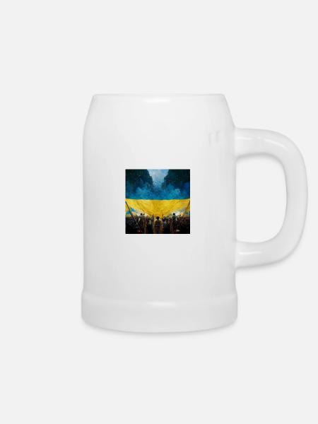 Sieg Der Ukraine - Bierkrug - Weiß