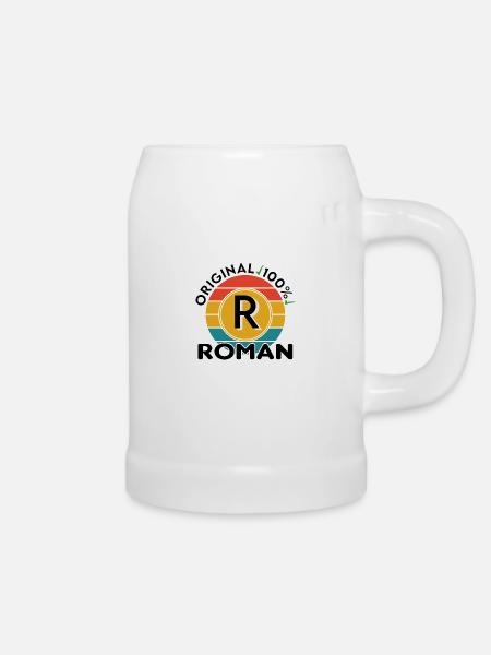 Roman - Bierkrug - Weiß
