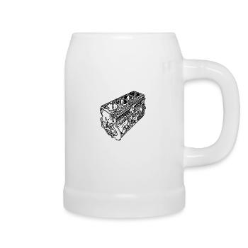 Auto Engine Block Cylinder Displacement Fan - Beer Mug - white - Right