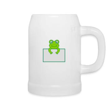 Texte présent bouclier de grenouille - Chope en céramique - blanc - Droite
