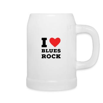 I love blues rock - Beer Mug - white - Right