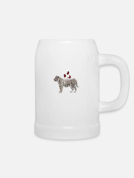 Tiger - Bierkrug - Weiß