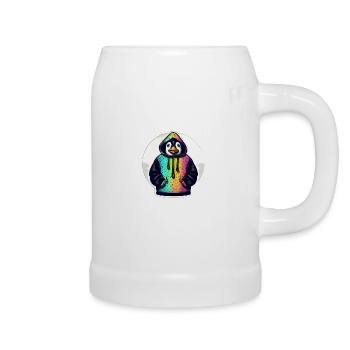 Pingouin avec pull coloré - Chope en céramique - blanc - Droite