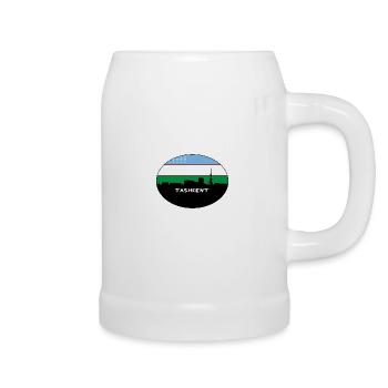 Tachkent Ouzbékistan Drapeau Skyline Voyage Silhouette - Chope en céramique - blanc - Droite