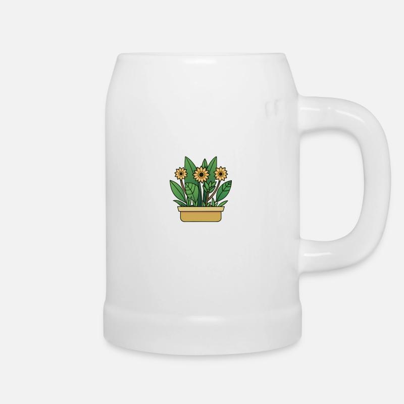 Sunflowers - Beer Mug - white