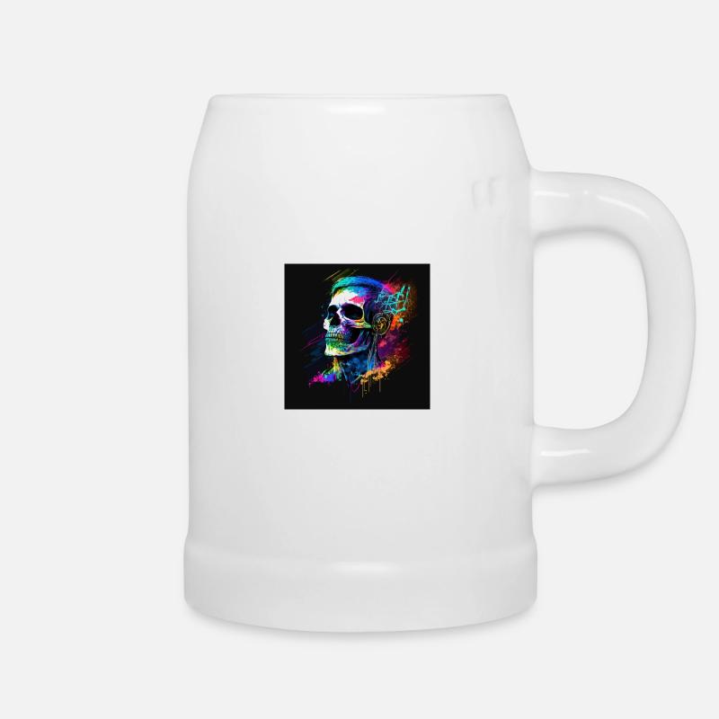 Goa Skull - Bierkrug - Weiß