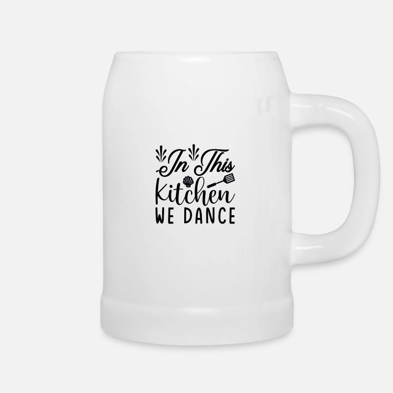 In this Kitchen we Dance - Beer Mug - white