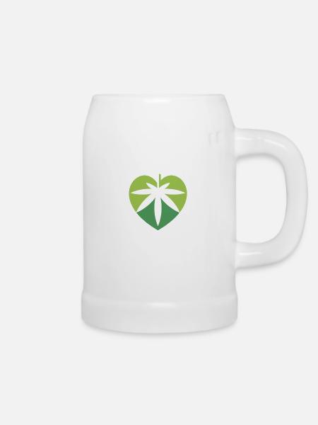 Hanfblatt - Bierkrug - Weiß