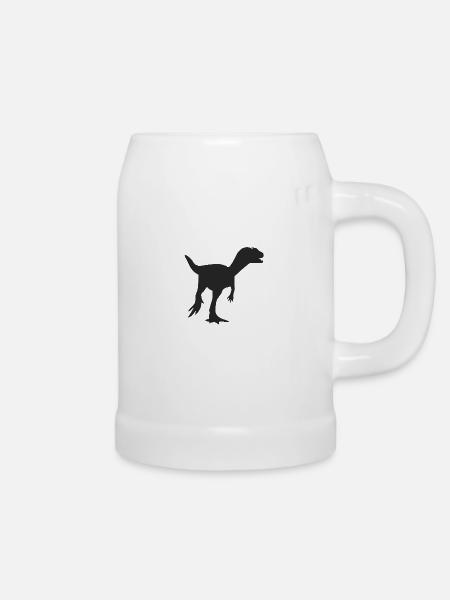 Silhouette des Velociraptor - Bierkrug - Weiß