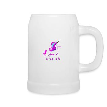 Licorne - Chope en céramique - blanc - Droite