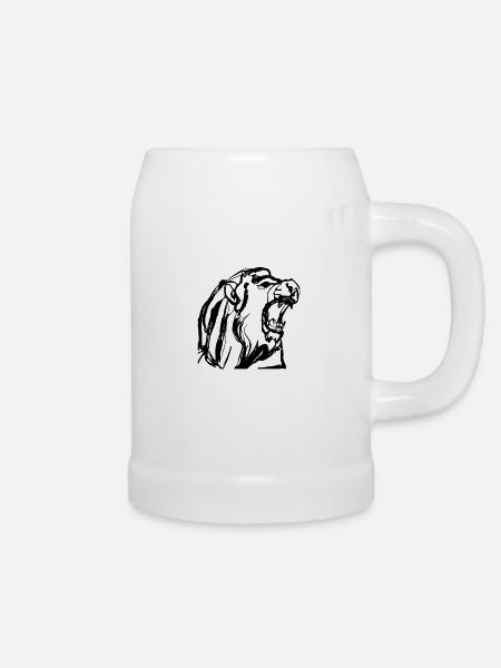 Brüllender Löwe Geschenk - Bierkrug - Weiß