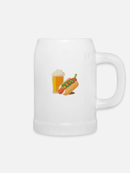 Bier und Hot Dog - Bierkrug - Weiß