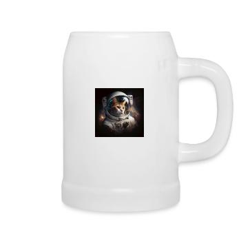 Astro Cat, Spacecat, Generative AI - Beer Mug - white - Right