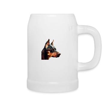 DOBERMAN - Chope en céramique - blanc - Droite
