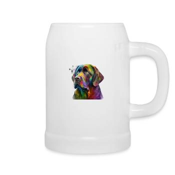 Bunter Hund im Splash Art Design - für alle - Bierkrug - Weiß - Rechts