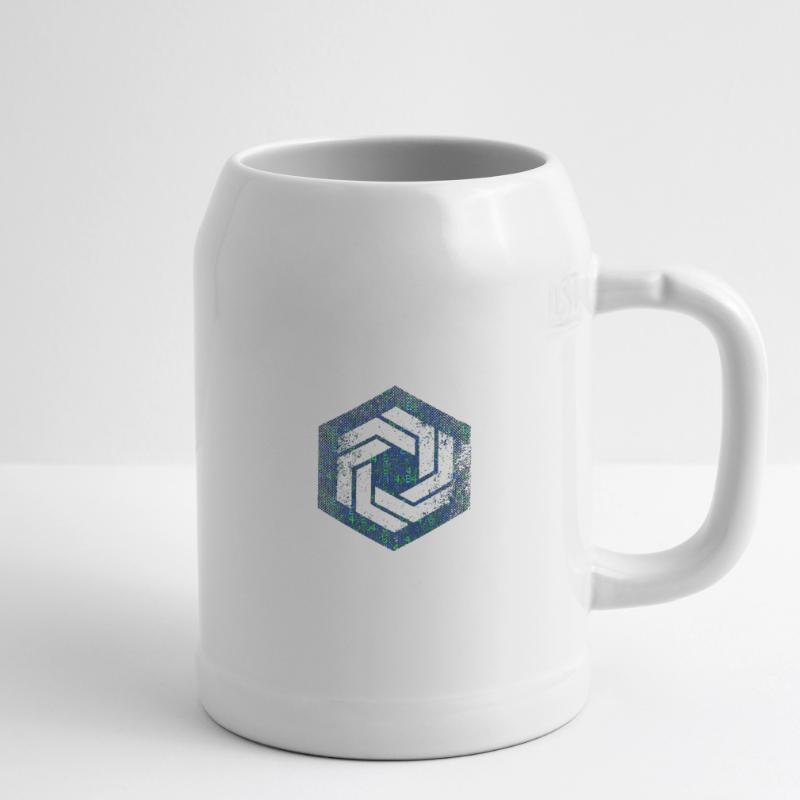 hexagon programming programmer coding geometric Beer Mug