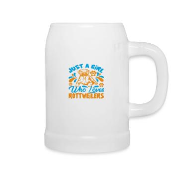 Just a Girl who loves Rottweilers - Beer Mug - white - Right