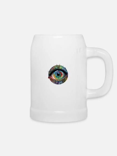 TRIPPY AUGE - Bierkrug - Weiß