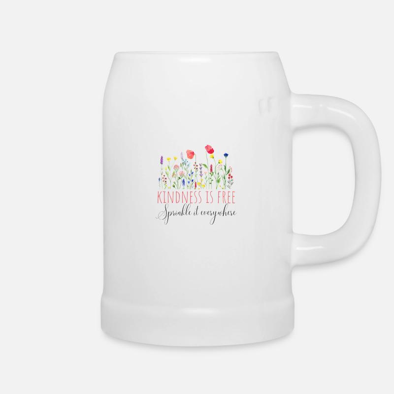 Kindness is free, sprinkle it everywhere - Beer Mug - white