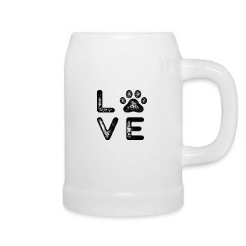 Amour de chien - Chope en céramique - blanc - Droite