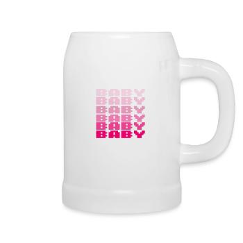 BABY Schriftzug Retro Gaming 8bit - Bierkrug - Weiß - Rechts