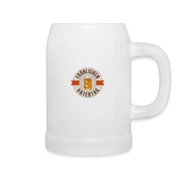 Fröhlichen Vatertag Label - Bierkrug - Weiß - Rechts