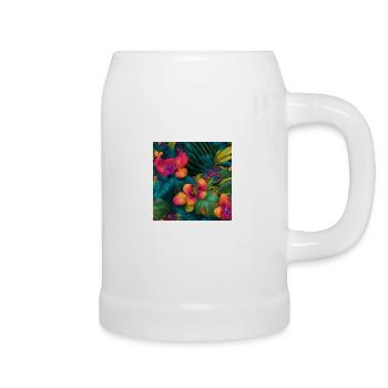 Amazing group of magic flowers - Beer Mug - white - Right
