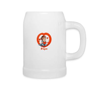 Ich liebe Papa - Bierkrug - Weiß - Rechts