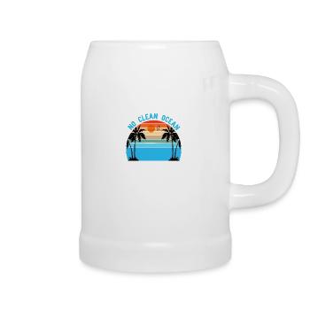No clean Ocean No Life - Beer Mug - white - Right