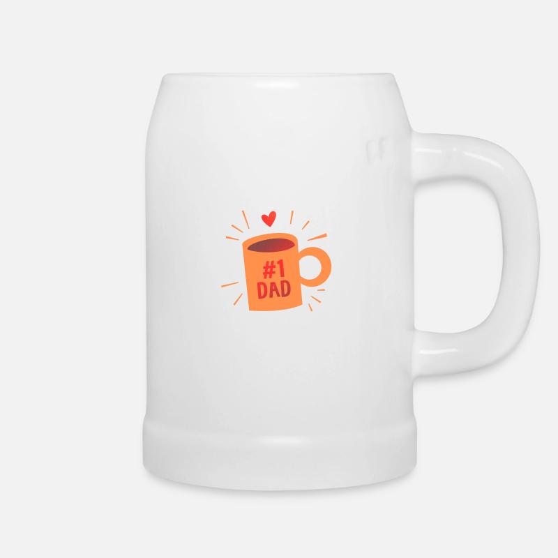 1 dad - Beer Mug - white