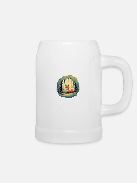 Märchenhafter Waldfuchs - Bierkrug - Weiß
