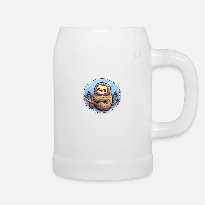 Sloth Relaxation - Beer Mug - white