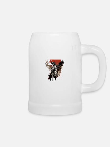Erzengel - Bierkrug - Weiß