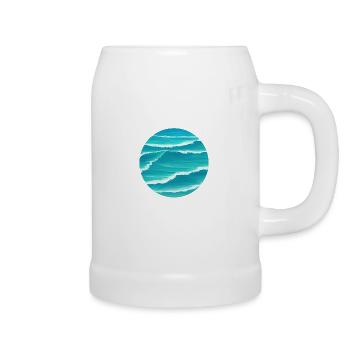 Ocean Waves - Beer Mug - white - Right