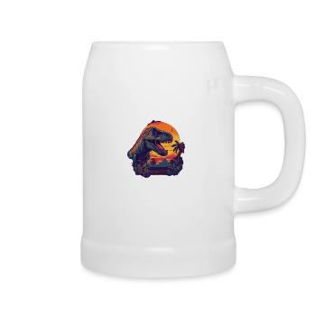 Mächtiger T-Rex-König - Bierkrug - Weiß - Rechts