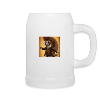 Steampunk Squirrel wearing Glasses - Beer Mug - white - Right