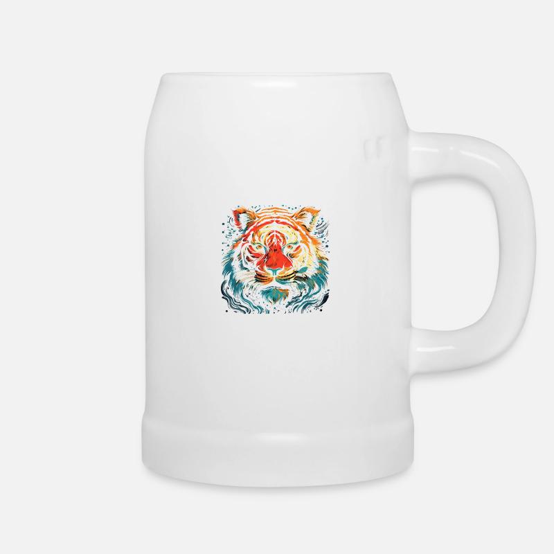 Tiger - Bierkrug - Weiß