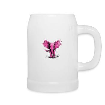 Lolo, der rosa Elefant - Bierkrug - Weiß - Rechts