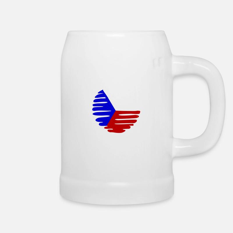 Czech painted Emblem - Bierkrug - Weiß