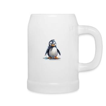 Lustiger Pinguin - Bierkrug - Weiß - Rechts