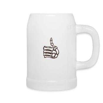 Pouce squelette levé - Chope en céramique - blanc - Droite