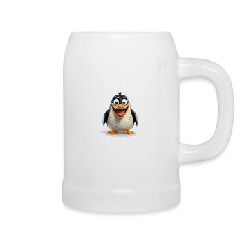 der lustige Pinguin - Bierkrug - Weiß - Rechts