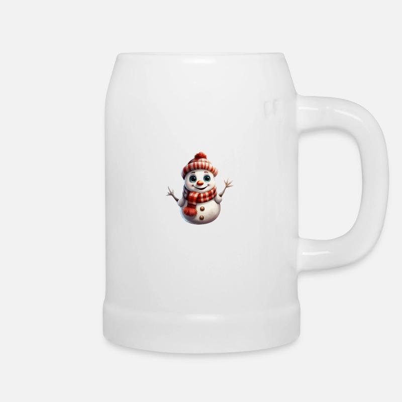 Schneemann - Bierkrug - Weiß