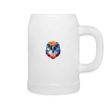 Bird Colorful Watercolor Animal Pet Illustration - Beer Mug - white - Right